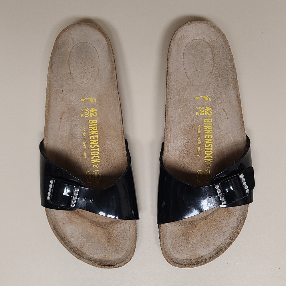 Birkenstock Madrid Rhinestone Patent leather slide sandals size 42 - Picture 5 of 9